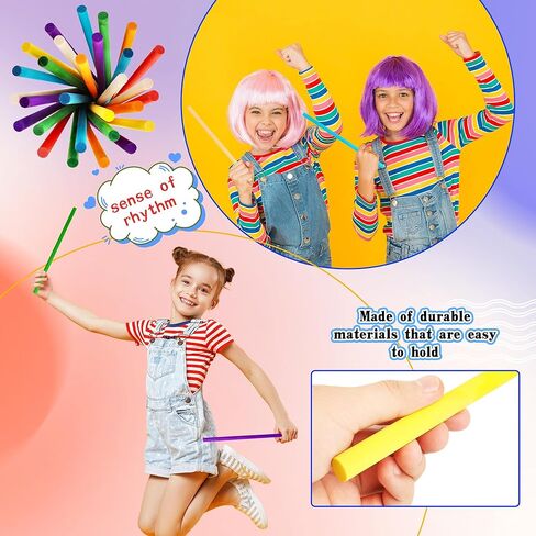 70 Pcs Rhythm Sticks for Kids Bulk 12 Inch Wood Music Lummi Sticks Wooden Percussion Musical Instruments for Girls and Boys Classroom Activities, 7 Colors in Saudi Arabia
