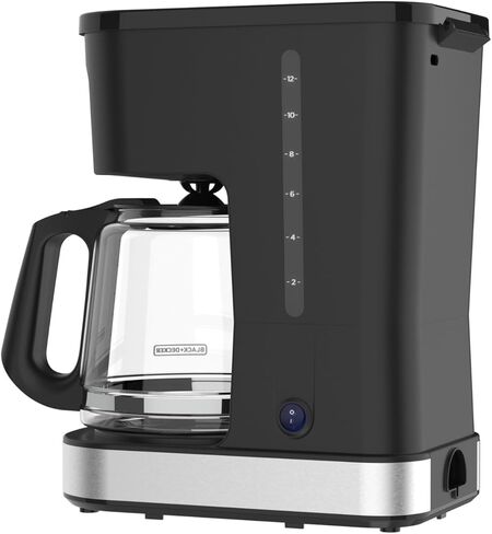 BLACK+DECKER CAFÉCRAFT 12-Cup Coffee Maker, One-Switch Drip Coffeemaker with Vortex Showerhead Technology, Sneak-A-Cup, Keep Warm Function, Stainless Steel in Saudi Arabia