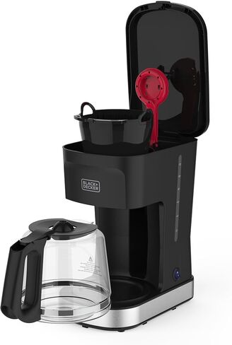 BLACK+DECKER CAFÉCRAFT 12-Cup Coffee Maker, One-Switch Drip Coffeemaker with Vortex Showerhead Technology, Sneak-A-Cup, Keep Warm Function, Stainless Steel in Saudi Arabia