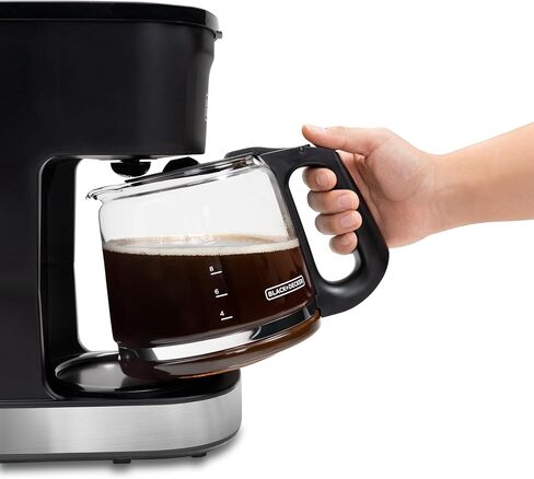 BLACK+DECKER CAFÉCRAFT 12-Cup Coffee Maker, One-Switch Drip Coffeemaker with Vortex Showerhead Technology, Sneak-A-Cup, Keep Warm Function, Stainless Steel in Saudi Arabia