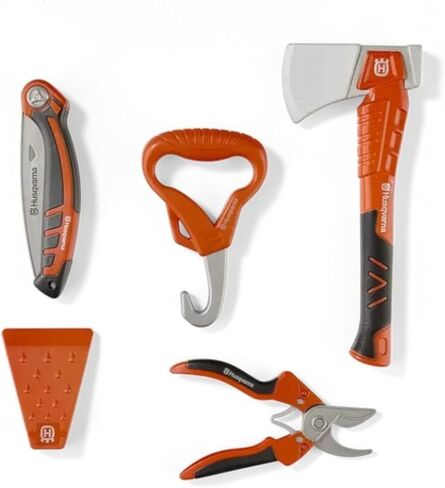 مجموعة أحزمة أدوات الغابات من Husqvarna للأطفال - منشار تقليم قابل للطي، مقصات تقليم، فأس، خطاف سجل، إسفين، شفرة يد وحزام أدوات قابل للتعديل - مجموعة أدوات التظاهر للعب في الهواء الطلق للأولاد والبنات من عمر 3 سنوات فما فوق in Kuwait