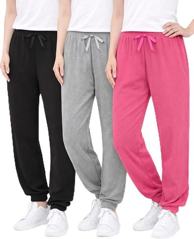 Sweet Hearts Girls' Sweatpants - Super Soft Athletic Performance Joggers: Made in USA (3 Pack) in Kuwait