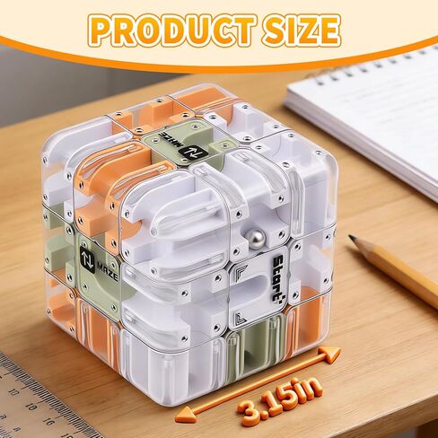 مكعب ألغاز ثلاثي الأبعاد مع متاهة الكرة المتدحرجة، وألغاز المتاهة اثنين في واحد ولعبة مكعب مطابقة الألوان، لعبة تعليمية لتحفيز الدماغ للتفكير المنطقي والتعلم العملي in Kuwait