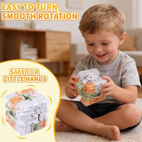 مكعب ألغاز ثلاثي الأبعاد مع متاهة الكرة المتدحرجة، وألغاز المتاهة اثنين في واحد ولعبة مكعب مطابقة الألوان، لعبة تعليمية لتحفيز الدماغ للتفكير المنطقي والتعلم العملي in Kuwait