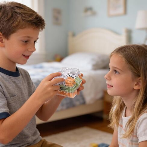 مكعب ألغاز ثلاثي الأبعاد مع متاهة الكرة المتدحرجة، وألغاز المتاهة اثنين في واحد ولعبة مكعب مطابقة الألوان، لعبة تعليمية لتحفيز الدماغ للتفكير المنطقي والتعلم العملي in Kuwait