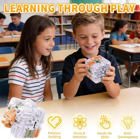 مكعب ألغاز ثلاثي الأبعاد مع متاهة الكرة المتدحرجة، وألغاز المتاهة اثنين في واحد ولعبة مكعب مطابقة الألوان، لعبة تعليمية لتحفيز الدماغ للتفكير المنطقي والتعلم العملي in Kuwait