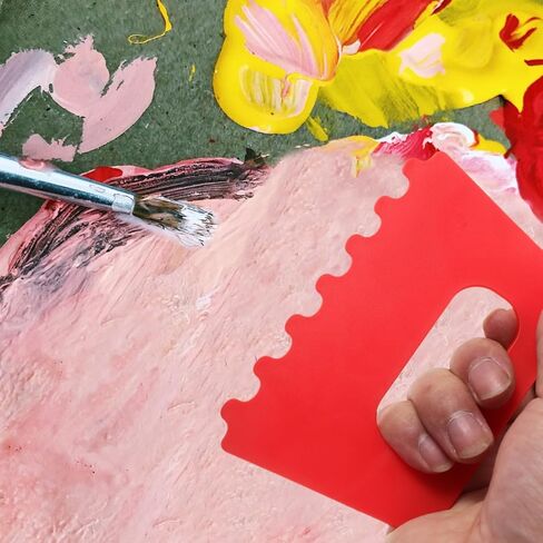 STOBOK Kids Art Paint Scraper Tool Set 4 Pieces Plastic Scrapers for Children S Creative Painting and DIY Drawing Activities with Ergonomic Handles 4.9X3.1 Inch in Saudi Arabia