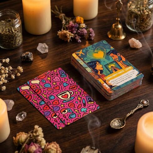 ما هو الشاي؟ بطاقات أوراكل للمبتدئين - مجموعة مكونة من 54 بطاقة للكارما ورفاق الروح والحب والصداقة وقراءات مسار الحياة - بطاقات عرافة سهلة الاستخدام للتوجيه الروحي in Kuwait