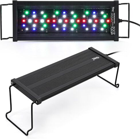 hygger Auto On Off Aquarium LED Light، 4 أوضاع إضاءة كاملة الطيف لخزان الأسماك 24/7 مؤقت للأسماك الملونة / الشمس / ضوء الليل / دورة WRGB للمياه العذبة in Kuwait