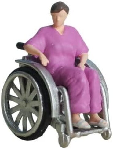 Warm Companionship,1:64 Scale,2PCS, Miniature People, Miniature Models, Suitable for DIY Landscapes, Creative Scenes, Matching and Macro Photography (Wheelchair Patients) in Saudi Arabia