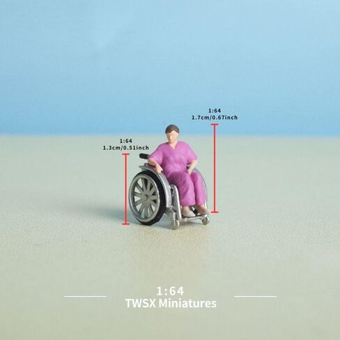 Warm Companionship,1:64 Scale,2PCS, Miniature People, Miniature Models, Suitable for DIY Landscapes, Creative Scenes, Matching and Macro Photography (Wheelchair Patients) in Saudi Arabia