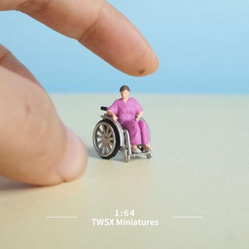 Warm Companionship,1:64 Scale,2PCS, Miniature People, Miniature Models, Suitable for DIY Landscapes, Creative Scenes, Matching and Macro Photography (Wheelchair Patients) in Saudi Arabia