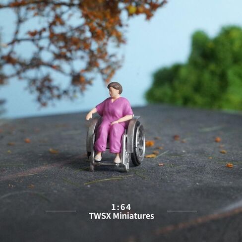 Warm Companionship,1:64 Scale,2PCS, Miniature People, Miniature Models, Suitable for DIY Landscapes, Creative Scenes, Matching and Macro Photography (Wheelchair Patients) in Saudi Arabia
