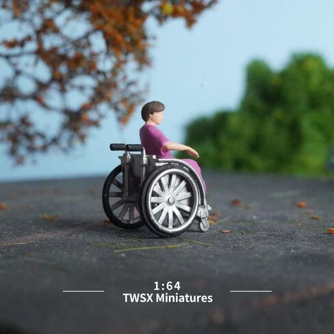 Warm Companionship,1:64 Scale,2PCS, Miniature People, Miniature Models, Suitable for DIY Landscapes, Creative Scenes, Matching and Macro Photography (Wheelchair Patients) in Saudi Arabia