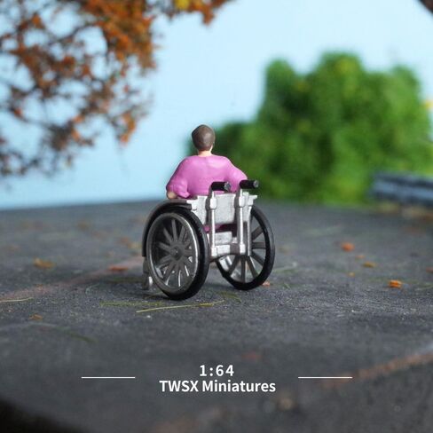 Warm Companionship,1:64 Scale,2PCS, Miniature People, Miniature Models, Suitable for DIY Landscapes, Creative Scenes, Matching and Macro Photography (Wheelchair Patients) in Saudi Arabia