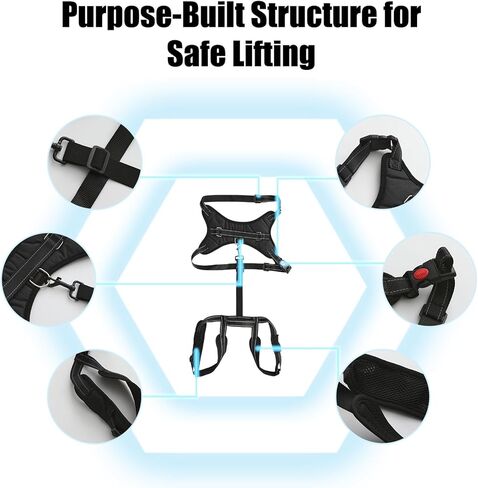 Multi-Functional Dog Lift Harness – Full Body Support Vest for Front, Rear, or Whole-Body Lifting – Mobility Aid for Senior, Injured, or Post-Surgery Dogs, Breathable & Washable in Saudi Arabia