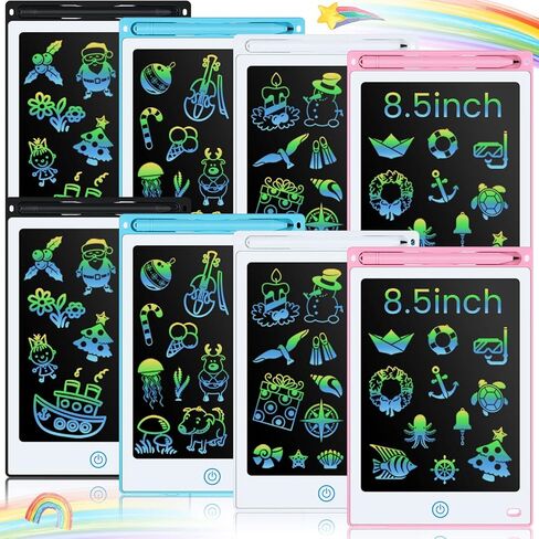Zhehao 8 Pieces LCD Writing Tablet Doodle Board 8.5 Inch Colorful Lines Doodle Boards Educational for LCD Erasable Writing Pad Drawing Pad(Blue, Red, Green, Pink) in Saudi Arabia