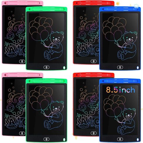 Zhehao 8 قطع LCD للكتابة اللوحية Doodle Board 8.5 بوصة خطوط ملونة لوحات Doodle تعليمية للوحة الكتابة LCD القابلة للمسح لوحة الرسم (الأزرق والأحمر والأخضر والوردي) in Kuwait