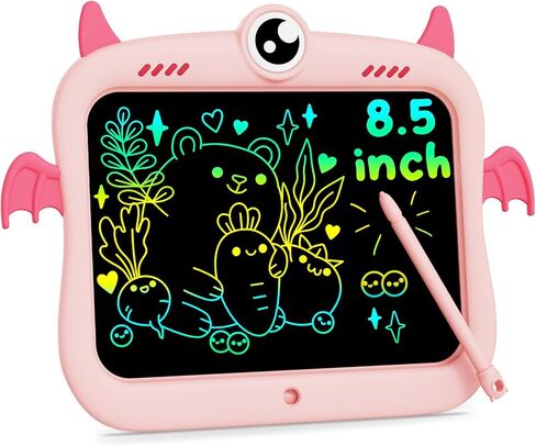bravokids LCD Writing Tablet for Kids 8.5 Inch, Colorful Doodle Board Drawing Pad Tablet, Christmas Birthday Gifts Educational and Learning Toys for 3 4 5 6 7 8 Years Old Girls Boys (Pink) in Kuwait