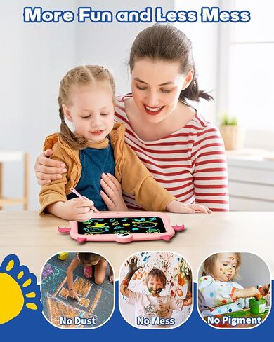 bravokids LCD Writing Tablet for Kids 8.5 Inch, Colorful Doodle Board Drawing Pad Tablet, Christmas Birthday Gifts Educational and Learning Toys for 3 4 5 6 7 8 Years Old Girls Boys (Pink) in Kuwait