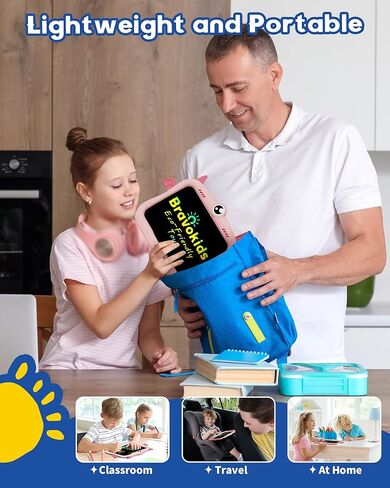 bravokids LCD Writing Tablet for Kids 8.5 Inch, Colorful Doodle Board Drawing Pad Tablet, Christmas Birthday Gifts Educational and Learning Toys for 3 4 5 6 7 8 Years Old Girls Boys (Pink) in Kuwait