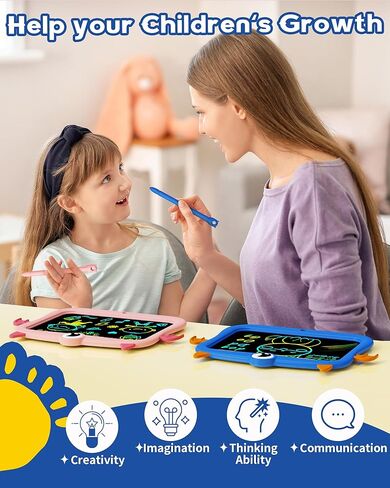 bravokids LCD Writing Tablet for Kids 8.5 Inch, Colorful Doodle Board Drawing Pad Tablet, Christmas Birthday Gifts Educational and Learning Toys for 3 4 5 6 7 8 Years Old Girls Boys (Pink) in Kuwait