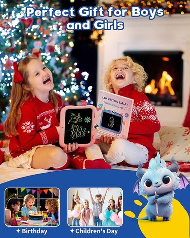 bravokids LCD Writing Tablet for Kids 8.5 Inch, Colorful Doodle Board Drawing Pad Tablet, Christmas Birthday Gifts Educational and Learning Toys for 3 4 5 6 7 8 Years Old Girls Boys (Pink) in Kuwait