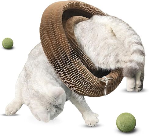 New Mint Ball Cat Scratching Board Toy, Upgrade Magnetic Interactive Kitty Toy, Shape Shifting Cardboard Cats Toys for Entertaining, Magic Organ Cat Scratcher Pads for Indoor Cats (1 pcs) in Saudi Arabia