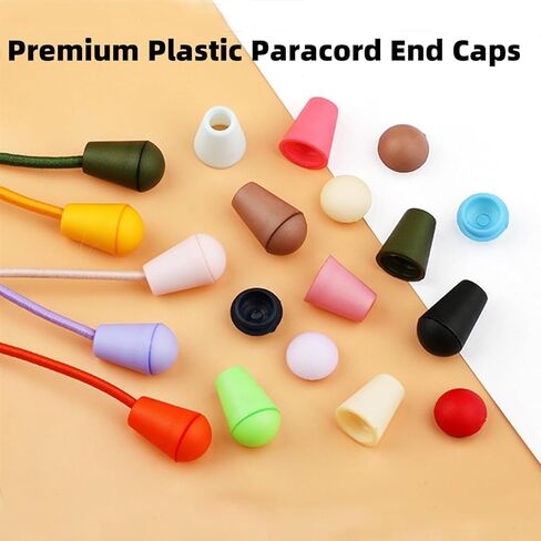 NIIIYTYB 25Pcs Paracord End Caps and Cord Locks Plastic Drawstring Stoppers and Toggles for Hoodie Rope Shoe Strings Shoelace Stop Clips Cord Ends Stops for Drawstrings and Clothing Accessories in Saudi Arabia