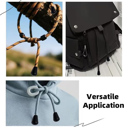 NIIIYTYB 25Pcs Paracord End Caps and Cord Locks Plastic Drawstring Stoppers and Toggles for Hoodie Rope Shoe Strings Shoelace Stop Clips Cord Ends Stops for Drawstrings and Clothing Accessories in Saudi Arabia