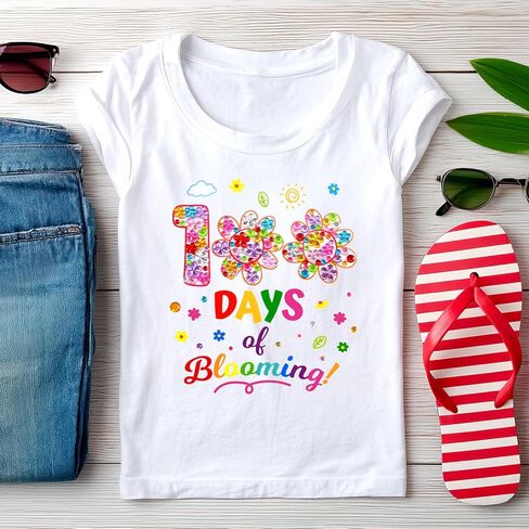 Fancy Land 6 Sets 100th Day of School Crafts for Kids Heat Transfer Iron on Patches 100 Days of School Heat Iron on Transfers Stickers Decals for T-Shirts DIY Clothing Bag Craft Boys Girls in Saudi Arabia