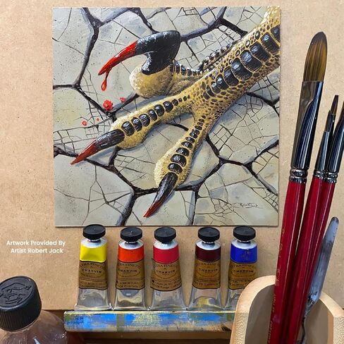 فرشاة رسم فنية من Creative Mark Staccato - حجم مسطح 8 - فرش صناعية ذات مقبض طويل للدهانات الأكريليك، مصنوعة يدويًا وكاملة الجسم مع استجابة نابضة بالحياة in Saudi Arabia