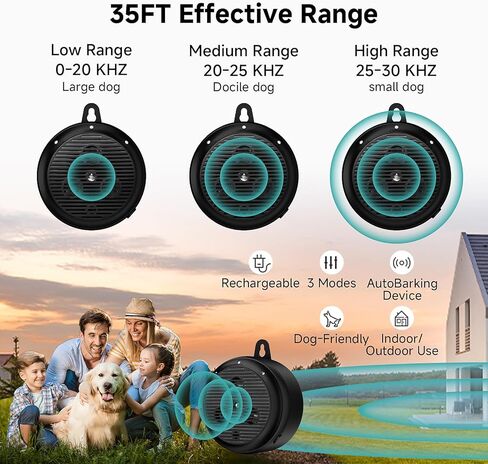35ft ultrasonic Dog bark Box Anti Barking Device for Dogs Bark Deterrent Devices with 3 Modes （Black+Grey） in Saudi Arabia