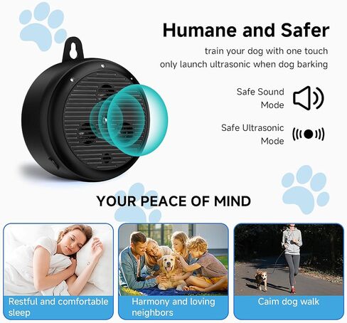 35ft ultrasonic Dog bark Box Anti Barking Device for Dogs Bark Deterrent Devices with 3 Modes （Black+Grey） in Saudi Arabia