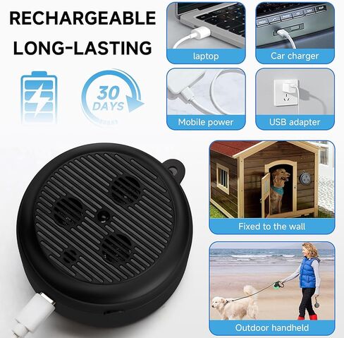 35ft ultrasonic Dog bark Box Anti Barking Device for Dogs Bark Deterrent Devices with 3 Modes （Black+Grey） in Saudi Arabia