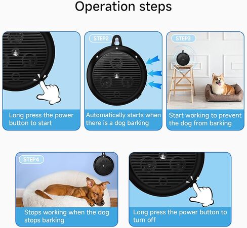 35ft ultrasonic Dog bark Box Anti Barking Device for Dogs Bark Deterrent Devices with 3 Modes （Black+Grey） in Saudi Arabia