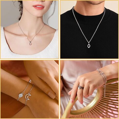 Necklace Chain for Jewelry Making, 114 Feet 15 Rolls Stainless Steel Jewelry Chains Bulk, with Jump Rings, Lobster Clasps, Connectors, for DIY Necklace Bracelet Earring Making, Silver in Kuwait