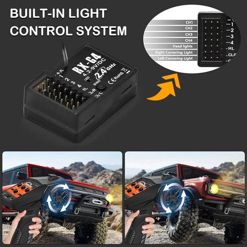 محرك بدون فرشاة S3650 4300KV مقاوم للماء من Hobby Fans، عمود 3.175 مم مع بطاقة برمجة ESC بدون فرش 60 أمبير ومشتت حراري وجهاز إرسال واستقبال 4CH RC لشاحنة سيارة RC 1/10 (أسود) in Kuwait