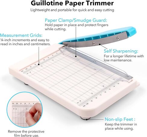Guillotine Paper Trimmer, Mini Guillotine Paper Cutter, 6 inch Cut Length Accurate Trimming Guillotine Cutter for Coupons Paper Crafts Photos Cards Scrapbooking Office Home Supplies in Saudi Arabia