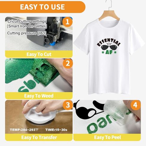 HTV Heat Transfer Vinyl Bundle, 36 Pack 12" x 10" Sheets Iron on Vinyl for T-Shirt, 18 Assorted Colors Washable Glitter & PU Heat Press Vinyls for All Cutter Machine Easy to Cut & Weed in Saudi Arabia