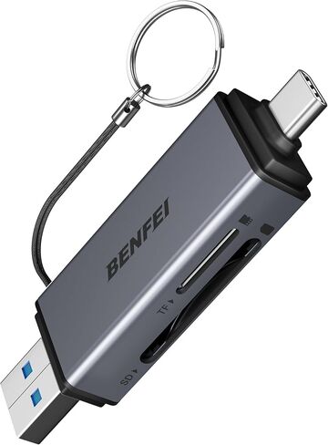 BENFEI SD 4.0 Card Reader, USB-C/USB-A 2-in-1 Memory Card Reader, for SDXC, SDHC, SD, MMC, RS-MMC, Micro SDXC, Micro SD, Micro SDHC Card, UHS-II, and UHS-I Cards in Saudi Arabia