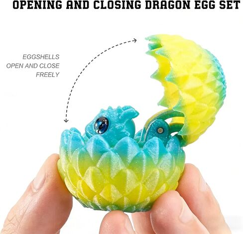 15 قطعة من بيض التنين المطبوع ثلاثي الأبعاد مع تنانين بالداخل، ألعاب تململ كريستالية متدرجة بخمسة ألوان رائعة، تنين مطبوع ثلاثي الأبعاد لعيد الحب، حشوات سلة عيد الفصح للأولاد والأطفال والمراهقين in Kuwait