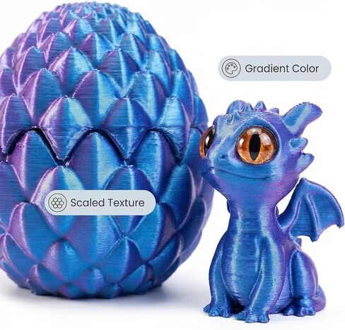 15 قطعة من بيض التنين المطبوع ثلاثي الأبعاد مع تنانين بالداخل، ألعاب تململ كريستالية متدرجة بخمسة ألوان رائعة، تنين مطبوع ثلاثي الأبعاد لعيد الحب، حشوات سلة عيد الفصح للأولاد والأطفال والمراهقين in Kuwait