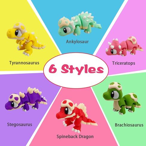 Anditoy 6 Pack 3D Printed Eggs with Dinosaur Toys Inside Prefilled Easter Eggs for Kids Boys Girls Easter Basket Stuffers Gifts Party Favors in Kuwait