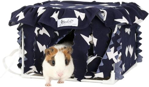 مخبأ خنزير غينيا وسرير الهامستر، قابل للغسل في الغسالة، ملحقات قفص سرير الحيوانات الصغيرة للهامستر الأرنب النمس شينشيلا القنفذ التنين الملتحي والجرذ (أزرق) in Kuwait