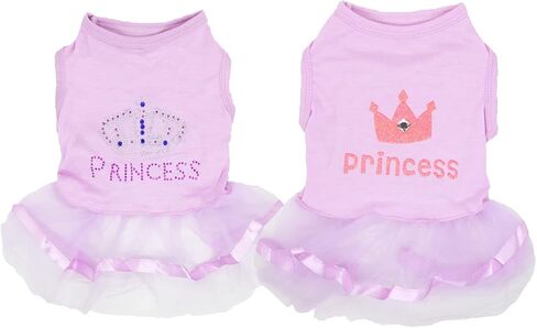 2 Pieces Small Dog Dresses for Small Dogs Cute Girl Female Dog Dress for Girls Puppy Shirt Skirt Doggie Dresses Pet Summer Clothes Apparel for Dogs and Cats in Saudi Arabia