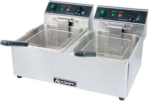 Adcraft Single Tank Deep Fryer with Faucet, 6 Liter, Heavy-Duty with Thermostatic Controls, NSF Certified, 120V, 15 lb. Capacity, Stainless Steel in Saudi Arabia