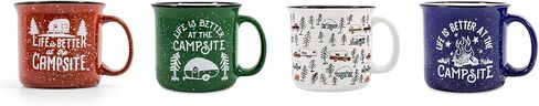 Camco Life is Better at The Campsite Coffee Mugs | Ceramic | 14oz. | 4-Pack (53357) in Saudi Arabia
