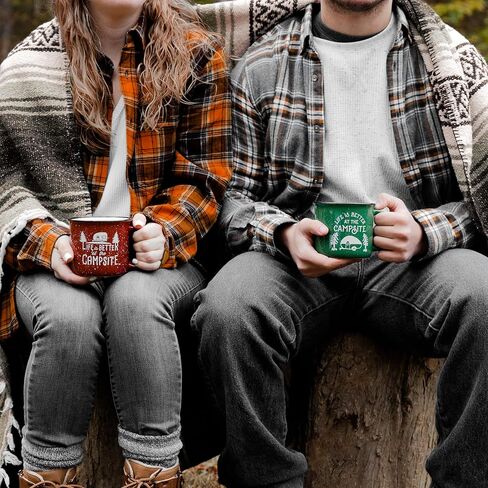 Camco Life is Better at The Campsite Coffee Mugs | Ceramic | 14oz. | 4-Pack (53357) in Saudi Arabia