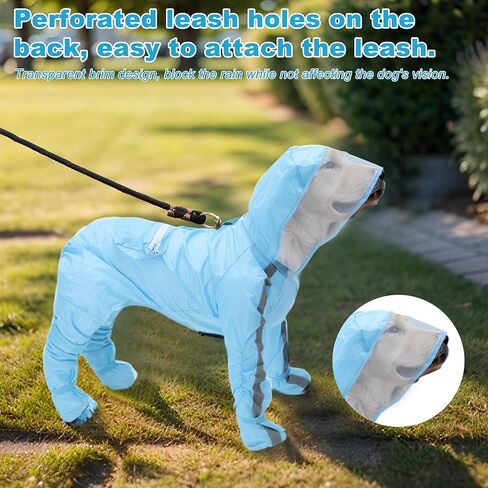 Generic Dog Raincoat with Four-Leg ProtectionXXL Size Blue 1 Pc in Saudi Arabia